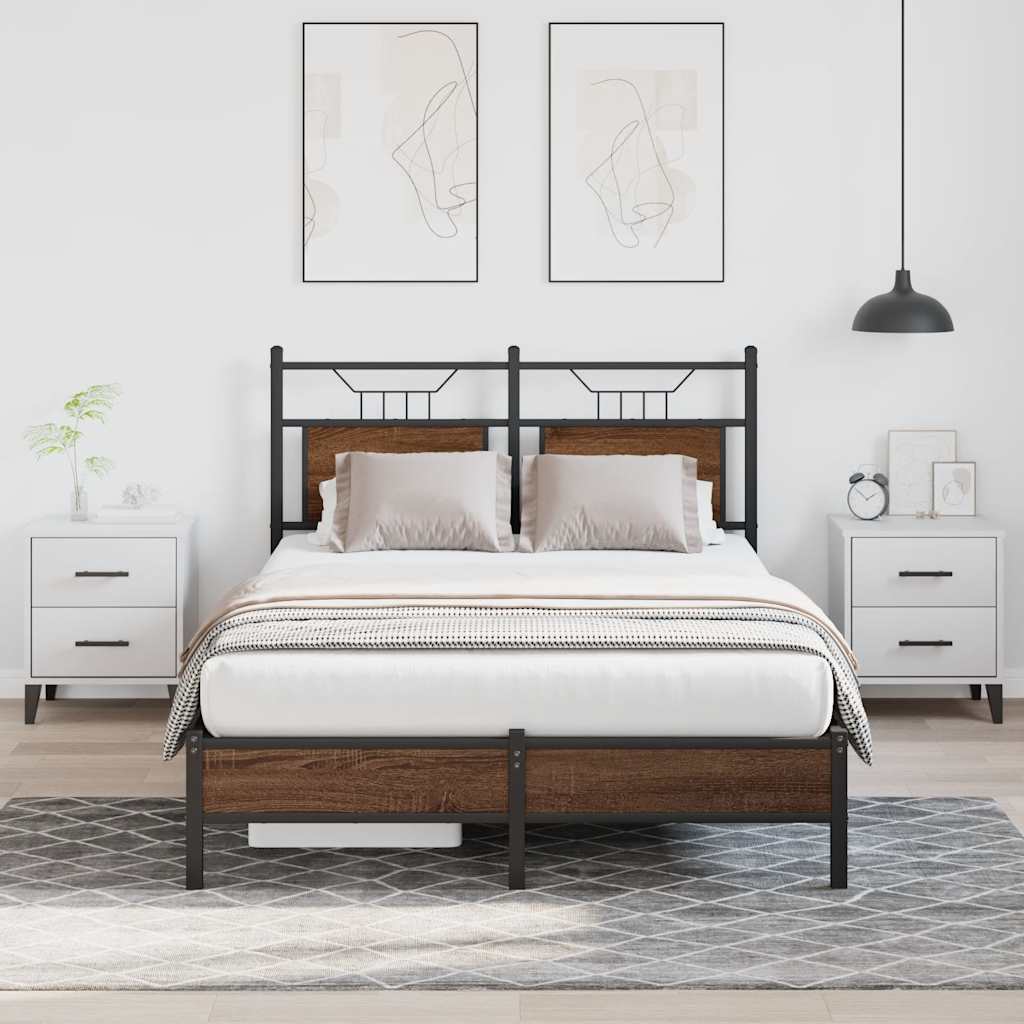 sengeramme 120x200 cm uden madras konstrueret træ brunt eg