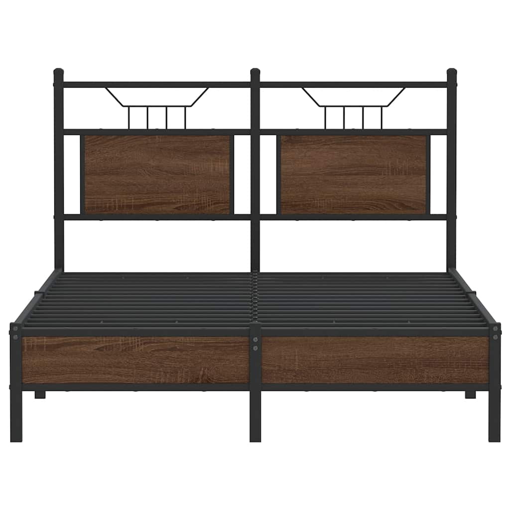 sengeramme 120x200 cm uden madras konstrueret træ brunt eg