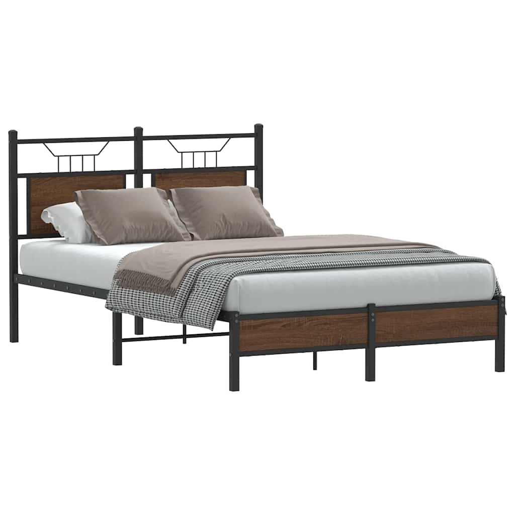 sengeramme 120x200 cm uden madras konstrueret træ brunt eg