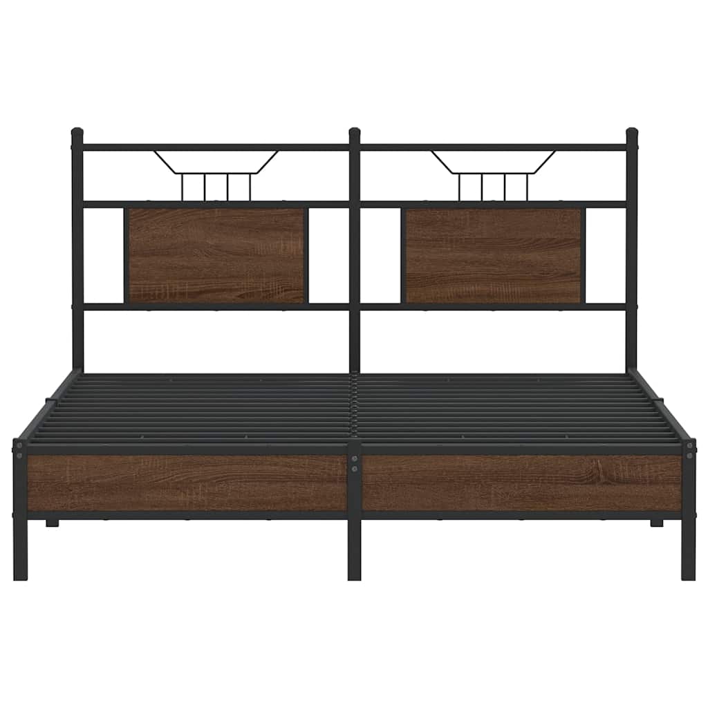 sengeramme 140x190 cm uden madras konstrueret træ brunt eg