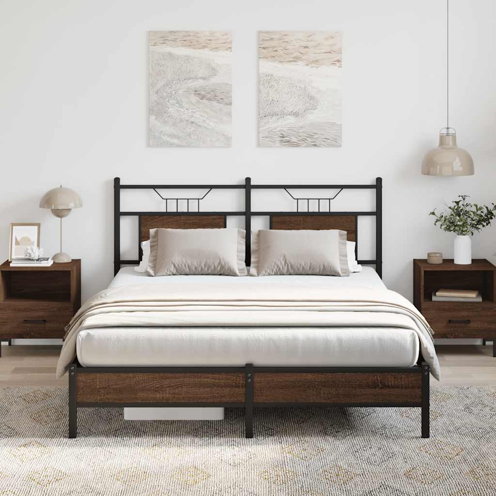 sengeramme 140x200 cm uden madras konstrueret træ brunt eg