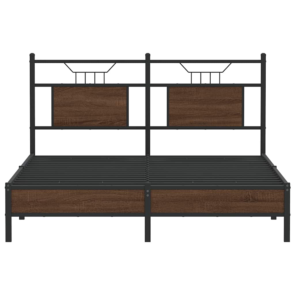 sengeramme 140x200 cm uden madras konstrueret træ brunt eg