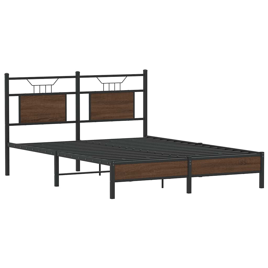 sengeramme 150x200 cm uden madras konstrueret træ brunt eg