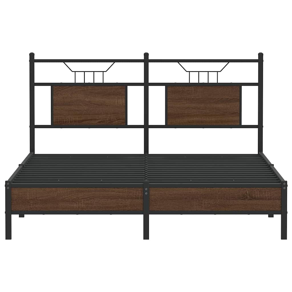 sengeramme 150x200 cm uden madras konstrueret træ brunt eg