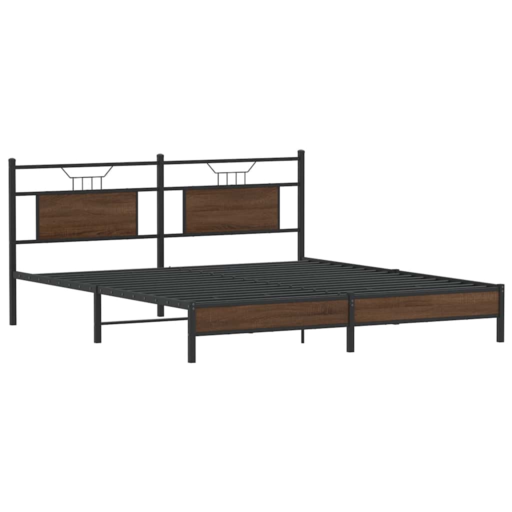 sengeramme 160x200 cm uden madras konstrueret træ brunt eg
