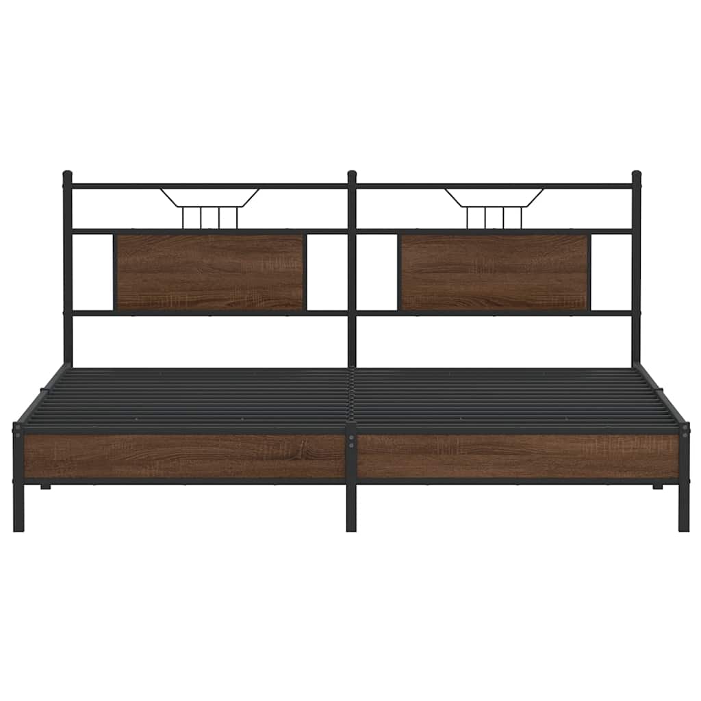 sengeramme 160x200 cm uden madras konstrueret træ brunt eg