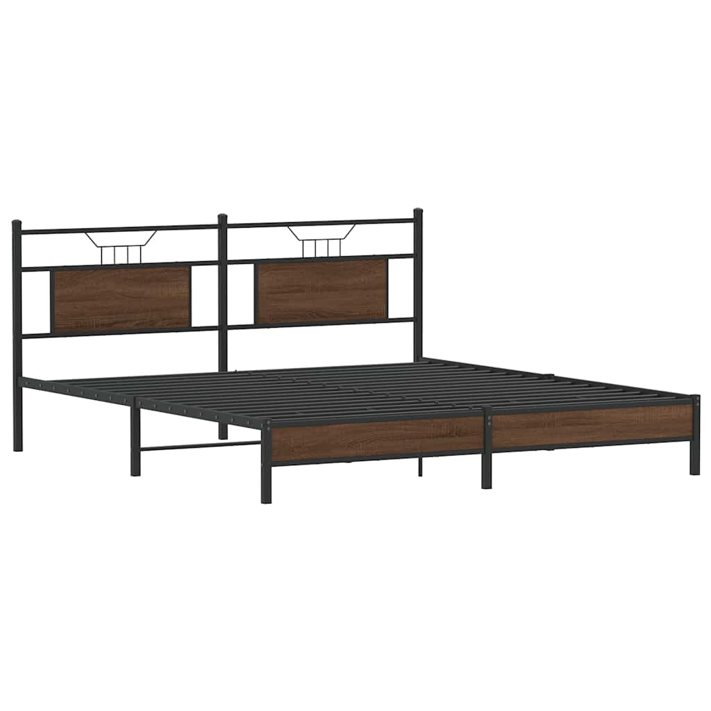 sengeramme uden madras 183x203 cm konstrueret træ brunt eg