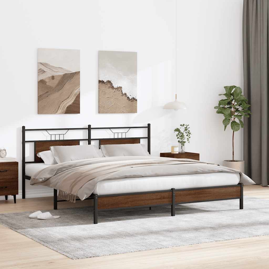 sengeramme uden madras 183x203 cm konstrueret træ brunt eg
