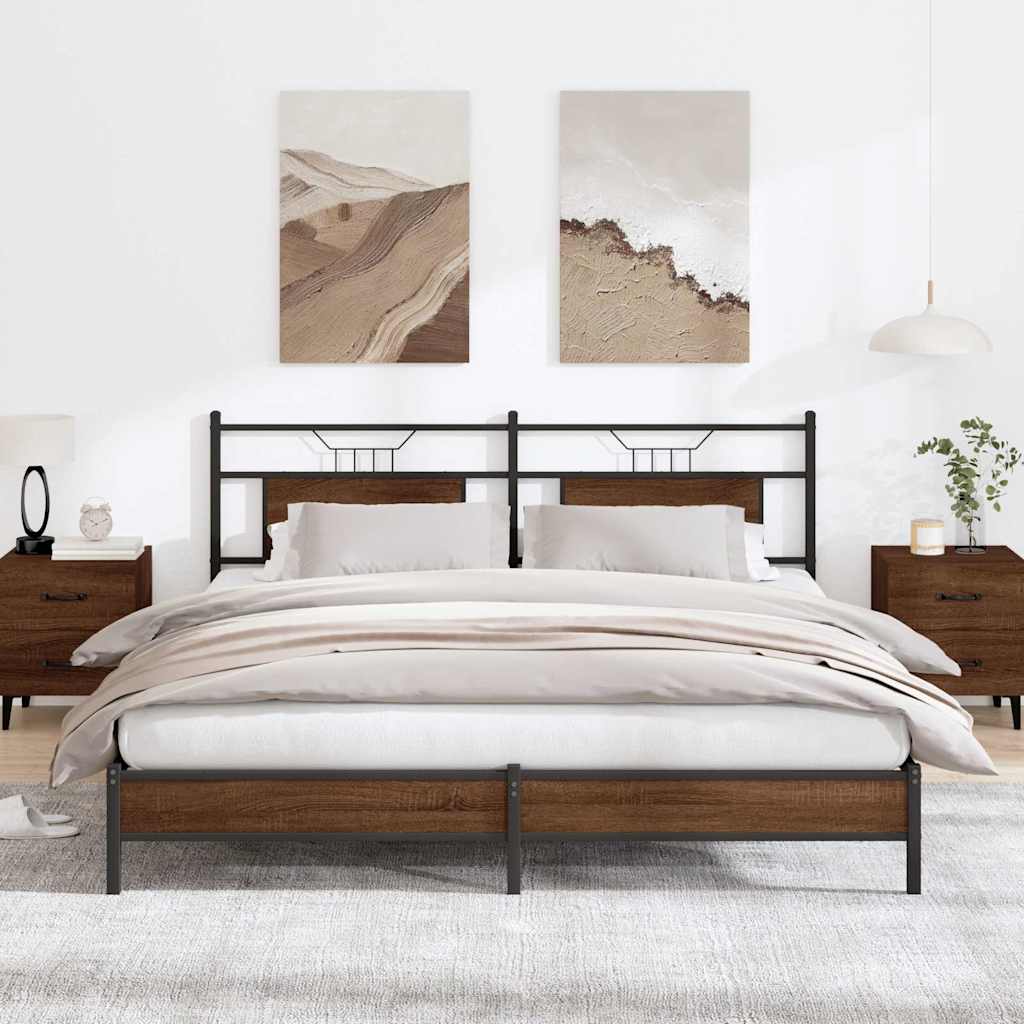 sengeramme uden madras 183x203 cm konstrueret træ brunt eg