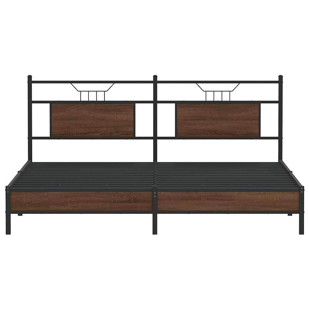 sengeramme uden madras 183x203 cm konstrueret træ brunt eg