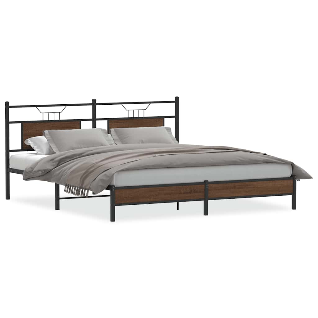 sengeramme uden madras 183x213 cm konstrueret træ brunt eg