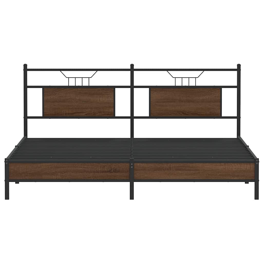 sengeramme uden madras 183x213 cm konstrueret træ brunt eg