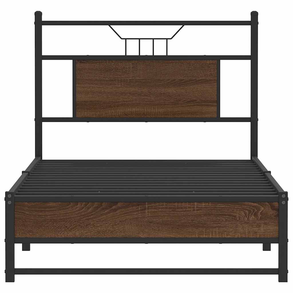 sengeramme 80x200 cm uden madras konstrueret træ brunt eg