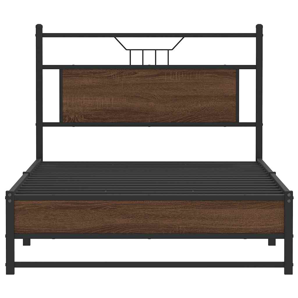sengeramme 100x190 cm uden madras konstrueret træ brunt eg