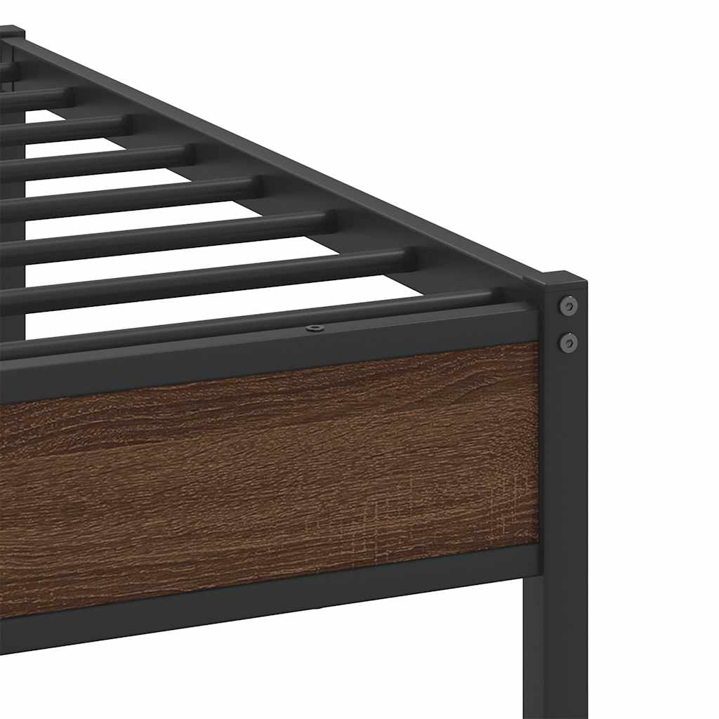 sengeramme 100x200 cm uden madras konstrueret træ brunt eg