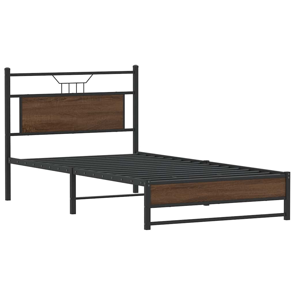 sengeramme uden madras 107x203 cm konstrueret træ brunt eg