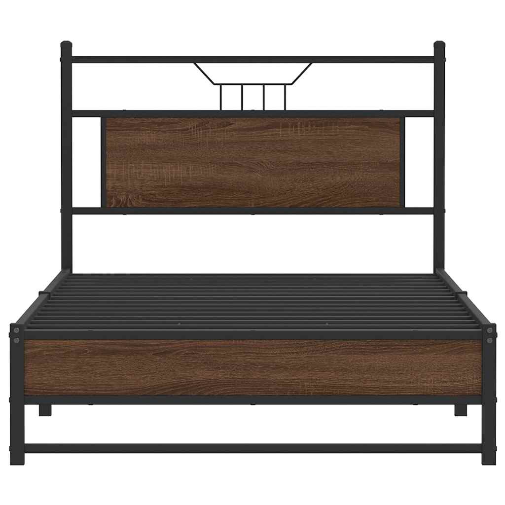 sengeramme uden madras 107x203 cm konstrueret træ brunt eg