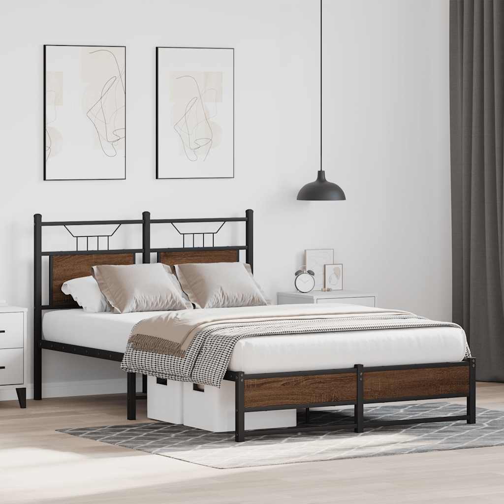 sengeramme 120x190 cm uden madras konstrueret træ brunt eg