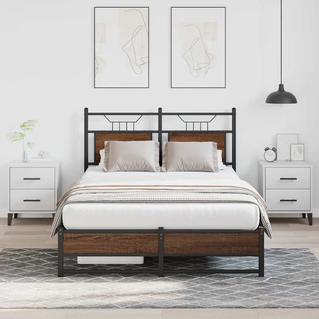 sengeramme 120x190 cm uden madras konstrueret træ brunt eg