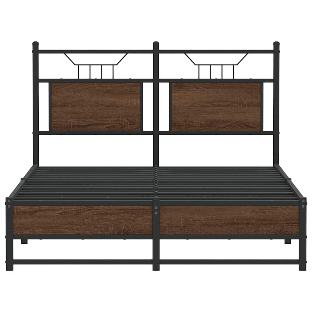 sengeramme 120x190 cm uden madras konstrueret træ brunt eg