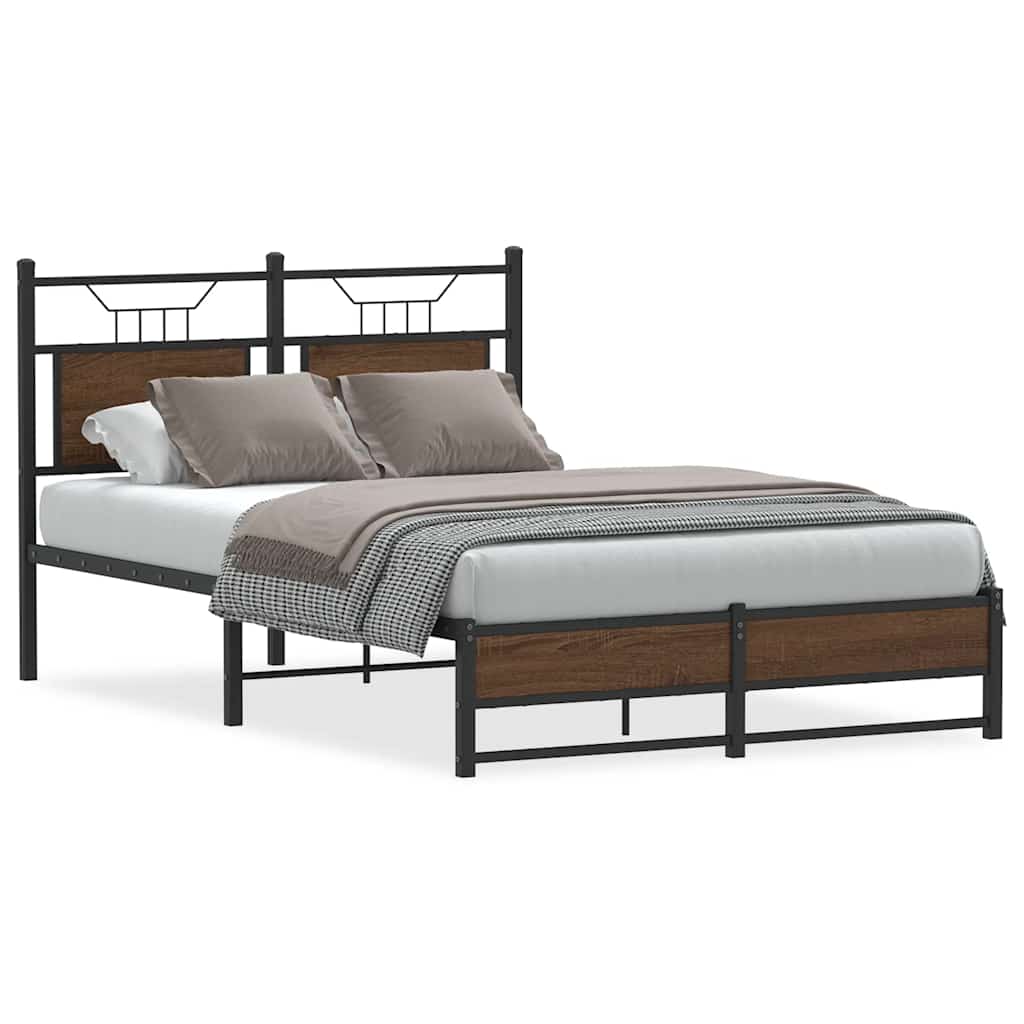 sengeramme 120x200 cm uden madras konstrueret træ brunt eg