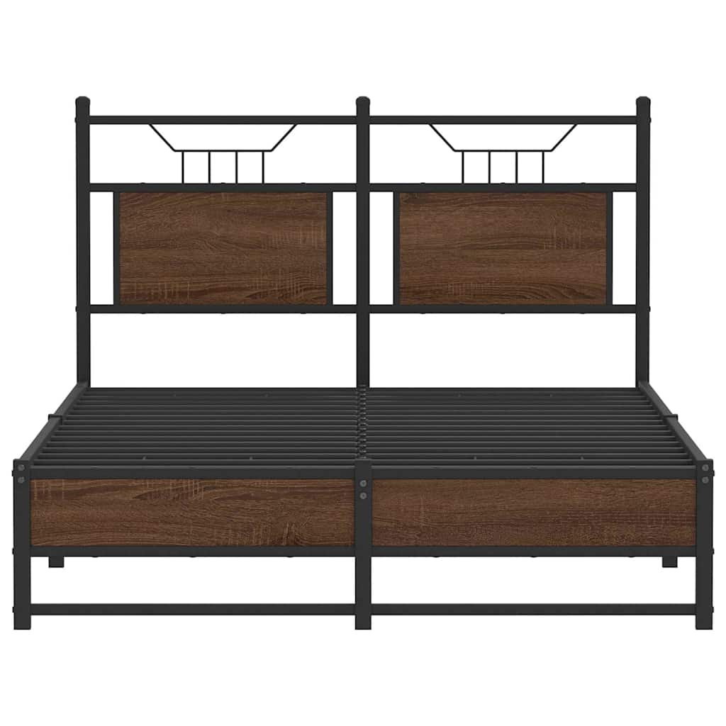 sengeramme 120x200 cm uden madras konstrueret træ brunt eg