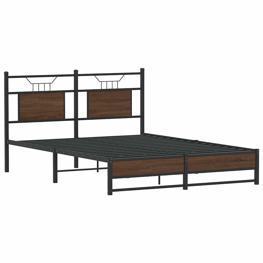 sengeramme 140x190 cm uden madras konstrueret træ brunt eg