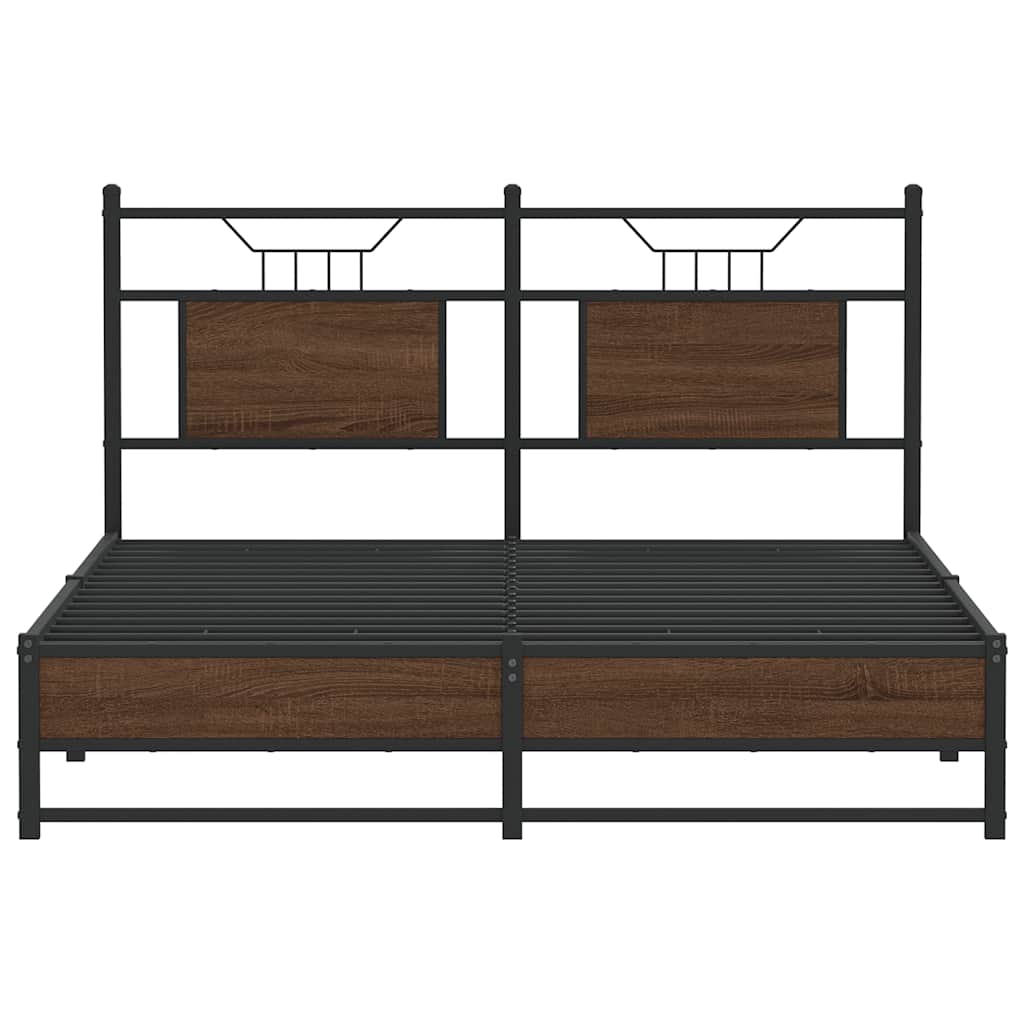 sengeramme 140x190 cm uden madras konstrueret træ brunt eg