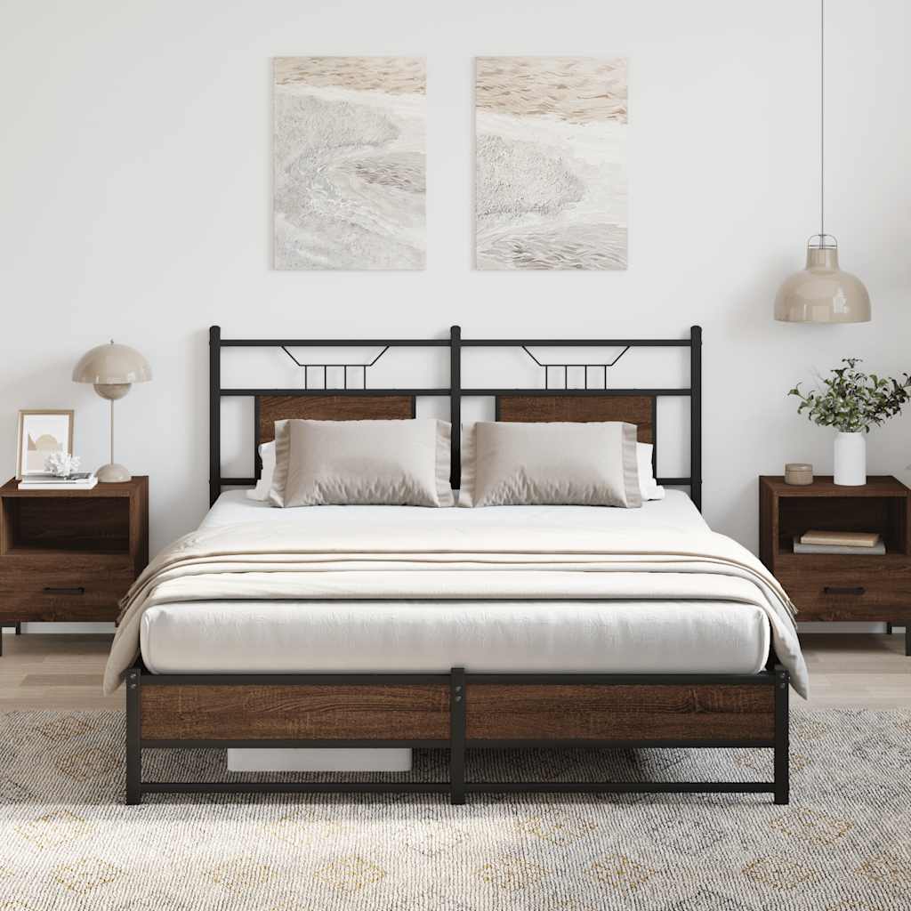 sengeramme 140x200 cm uden madras konstrueret træ brunt eg