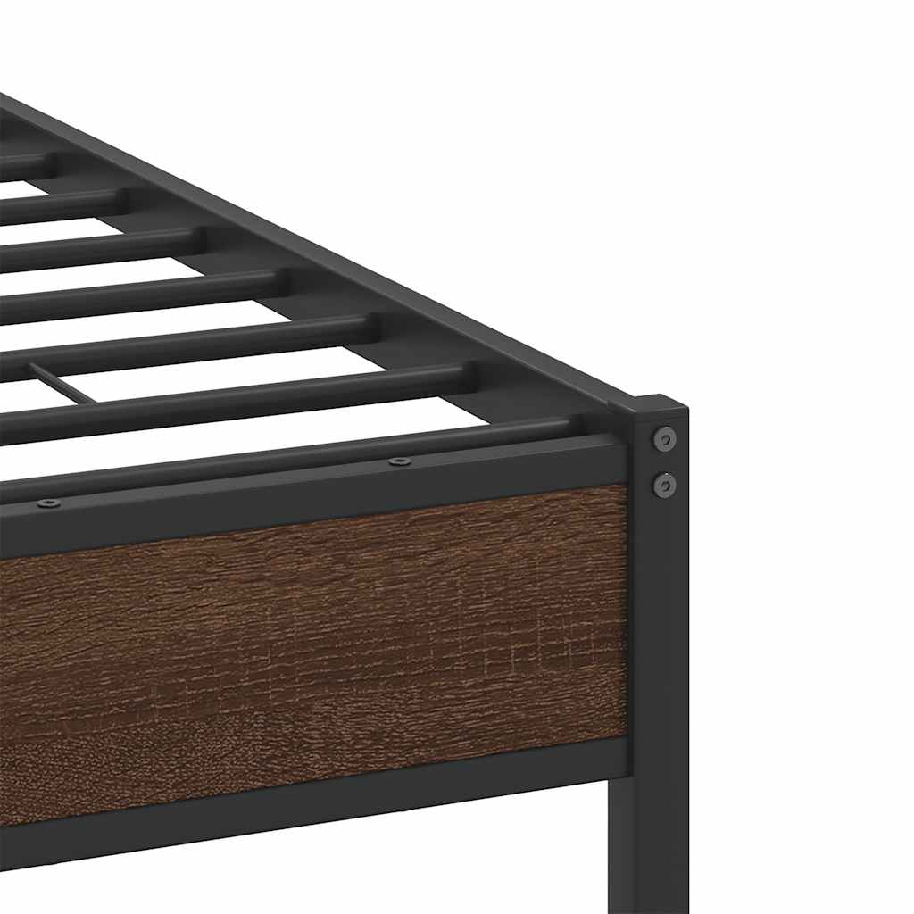 sengeramme 140x200 cm uden madras konstrueret træ brunt eg
