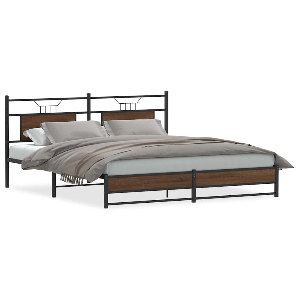 sengeramme 160x200 cm uden madras konstrueret træ brunt eg
