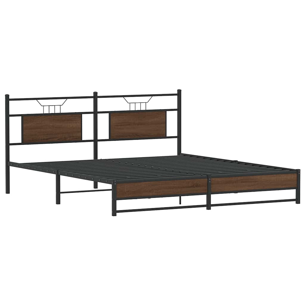 sengeramme 160x200 cm uden madras konstrueret træ brunt eg