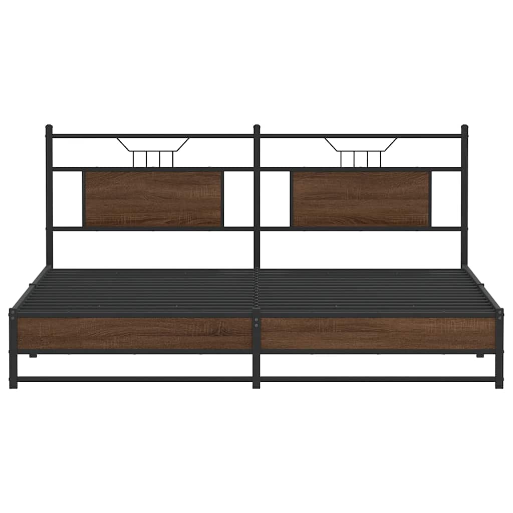 sengeramme 160x200 cm uden madras konstrueret træ brunt eg