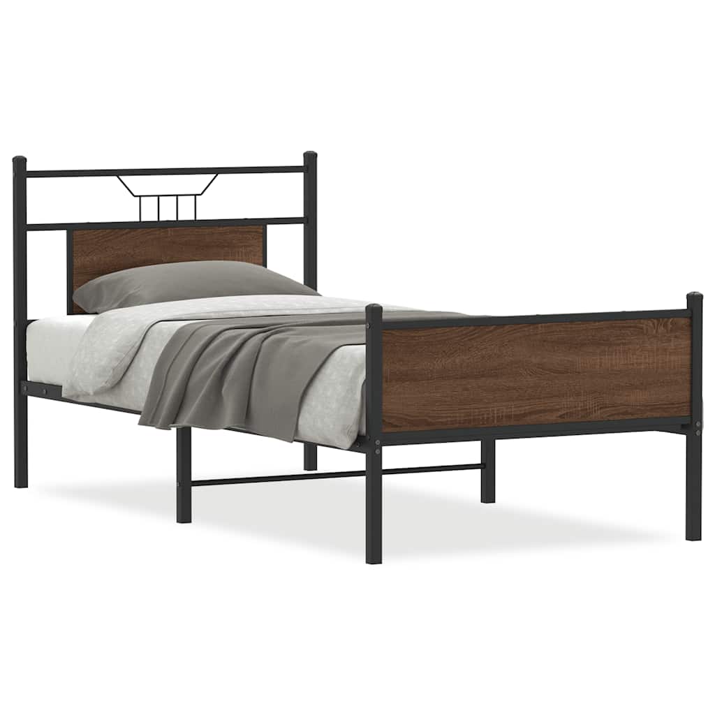 sengeramme 80x200 cm uden madras konstrueret træ brunt eg