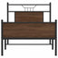sengeramme 90x200 cm uden madras konstrueret træ brunt eg