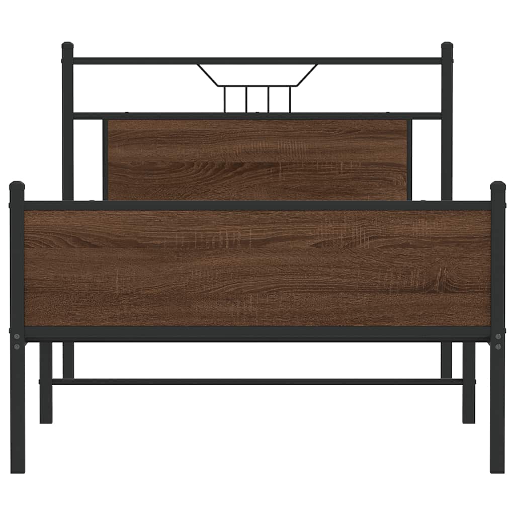 sengeramme 100x200 cm uden madras konstrueret træ brunt eg