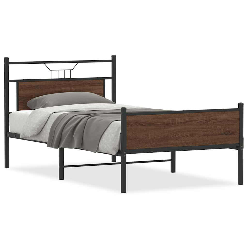 sengeramme uden madras 107x203 cm konstrueret træ brunt eg