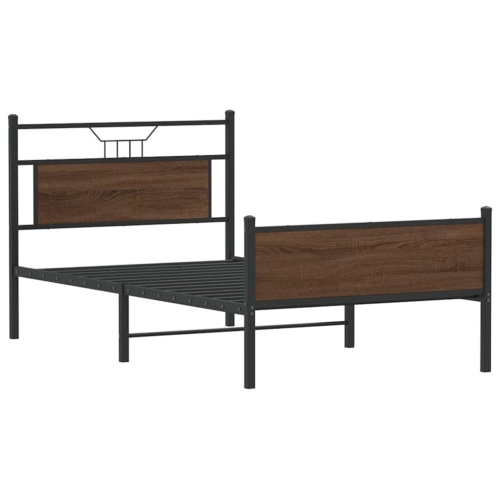 sengeramme uden madras 107x203 cm konstrueret træ brunt eg