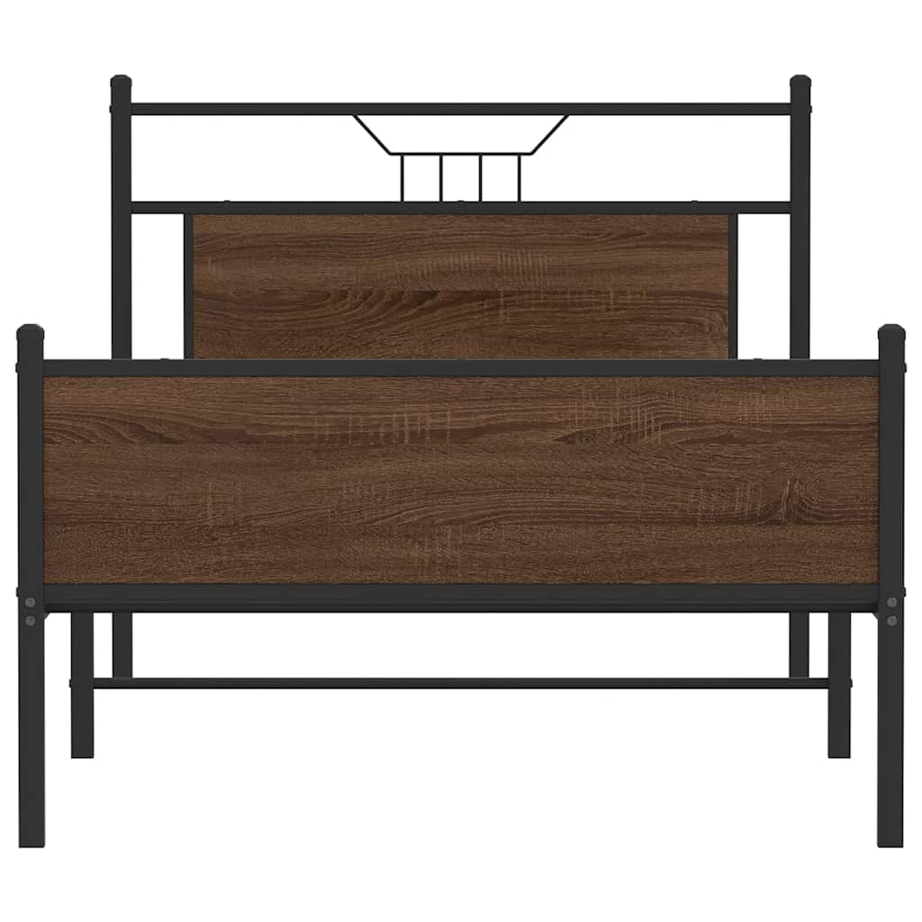 sengeramme uden madras 107x203 cm konstrueret træ brunt eg