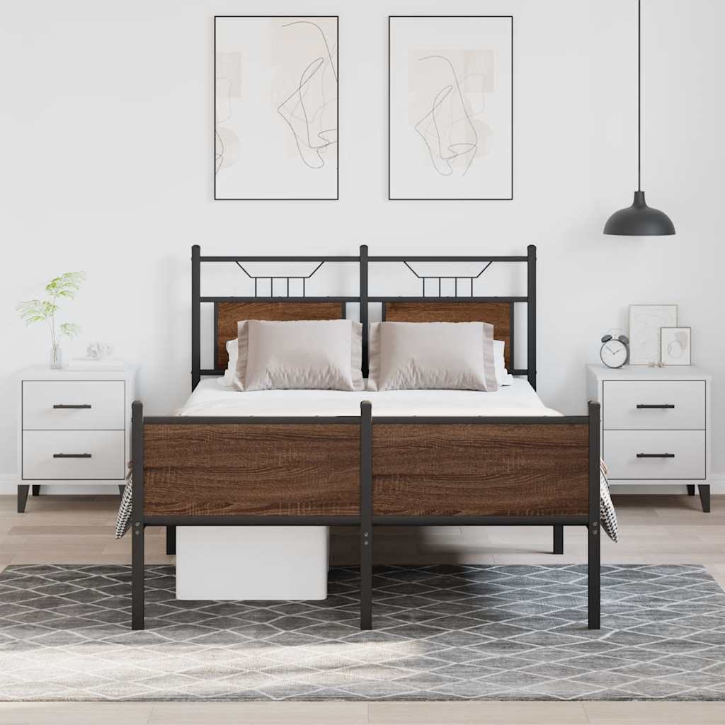 sengeramme 120x190 cm uden madras konstrueret træ brunt eg