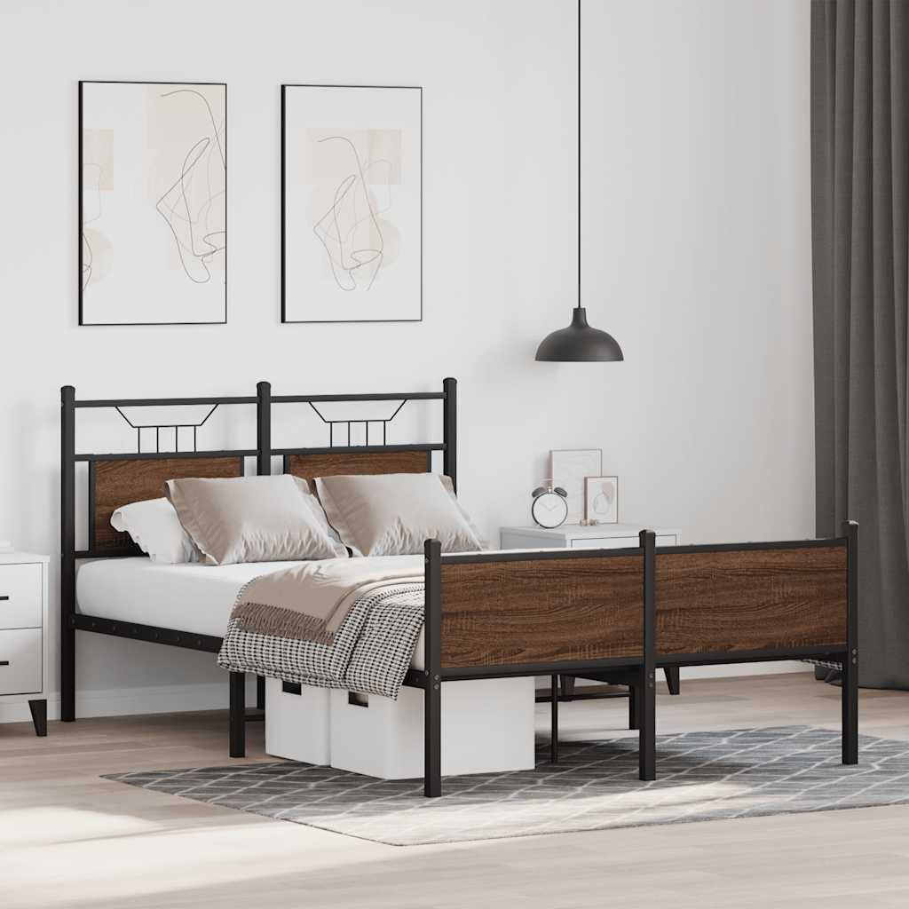 sengeramme 120x190 cm uden madras konstrueret træ brunt eg