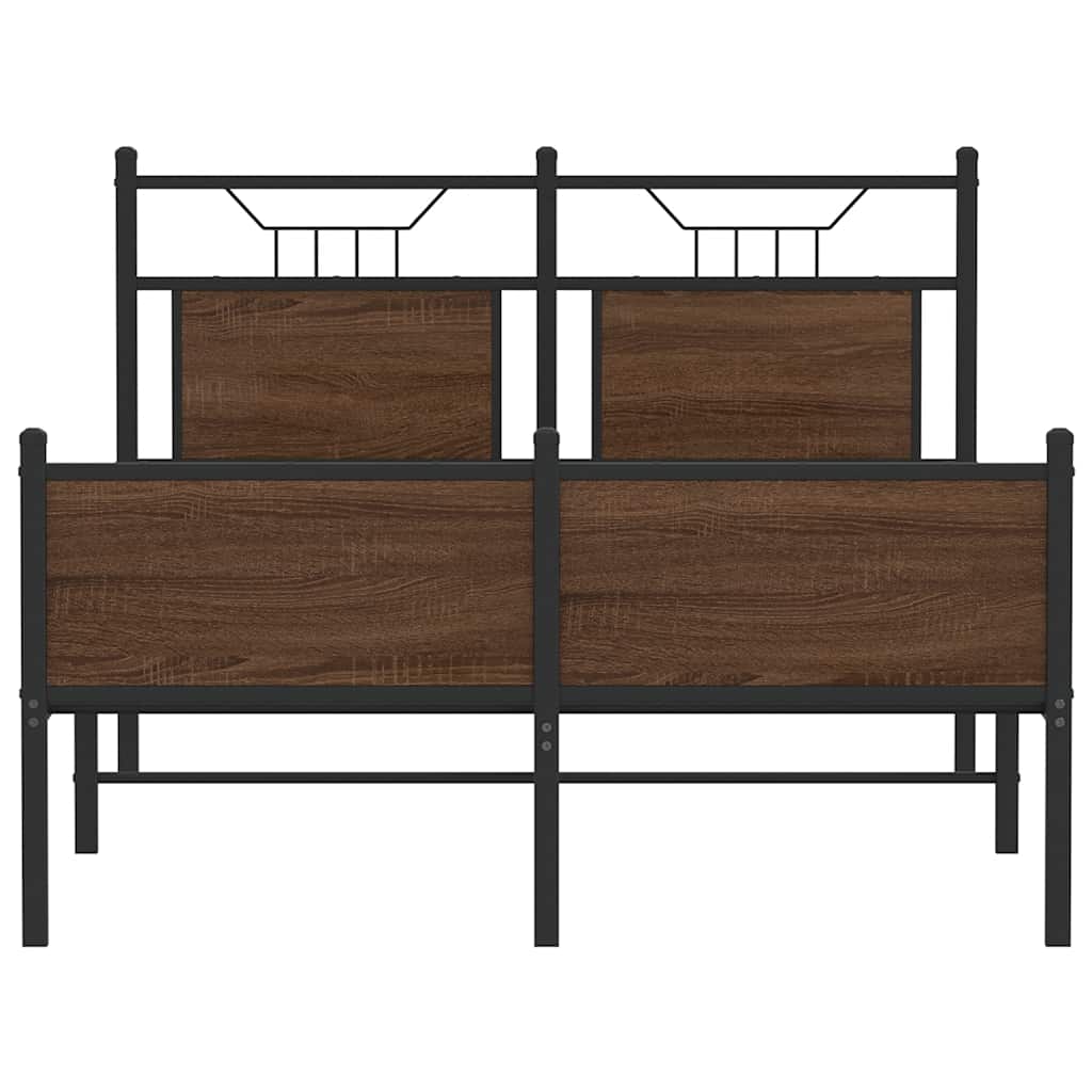 sengeramme 120x190 cm uden madras konstrueret træ brunt eg