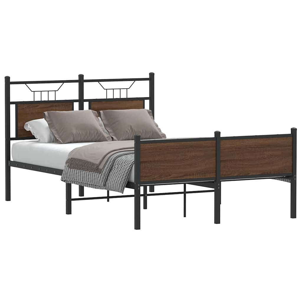 sengeramme 120x190 cm uden madras konstrueret træ brunt eg