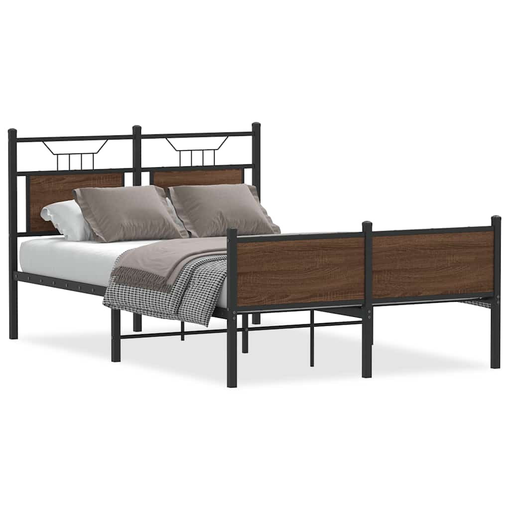 sengeramme 120x200 cm uden madras konstrueret træ brunt eg