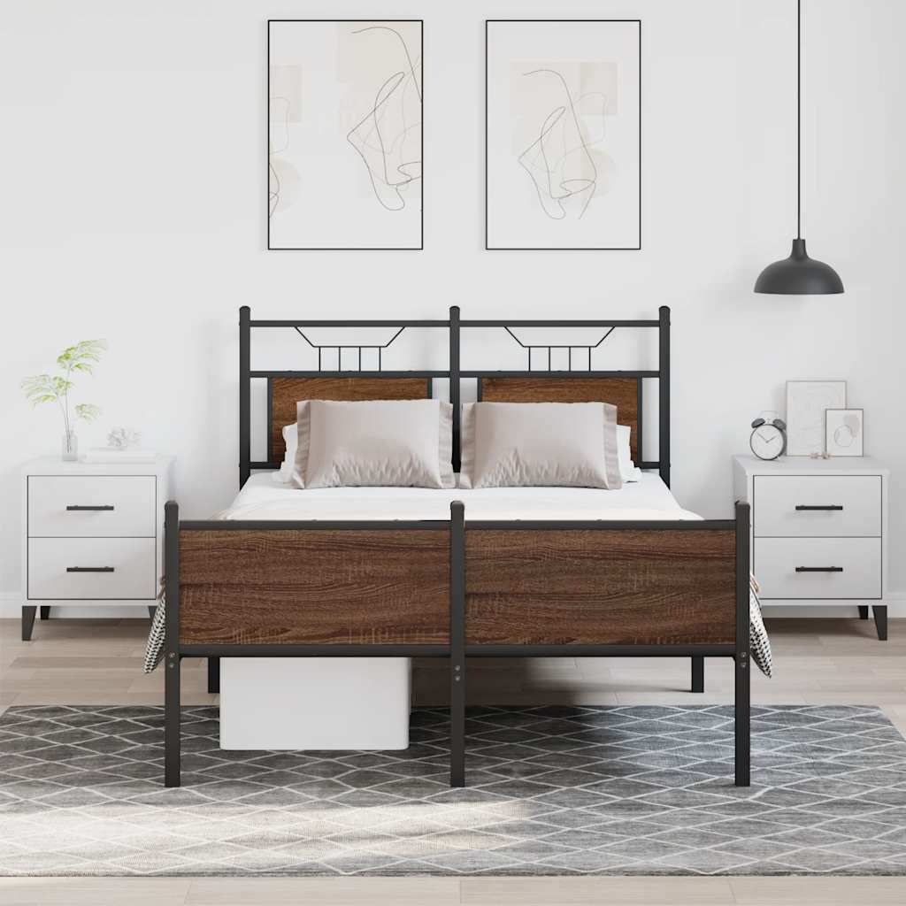sengeramme 120x200 cm uden madras konstrueret træ brunt eg