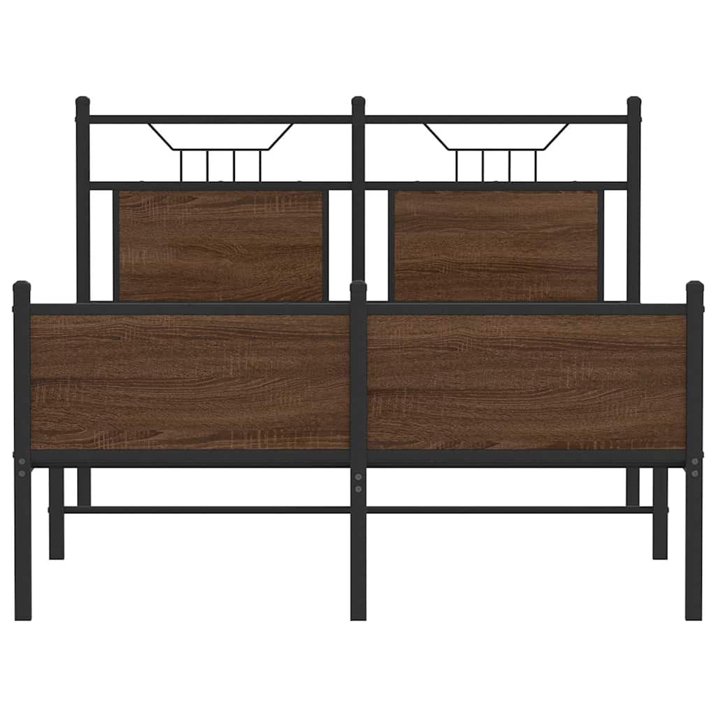 sengeramme 120x200 cm uden madras konstrueret træ brunt eg