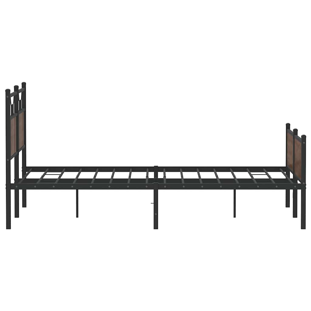 sengeramme 137x190 cm uden madras konstrueret træ brunt eg