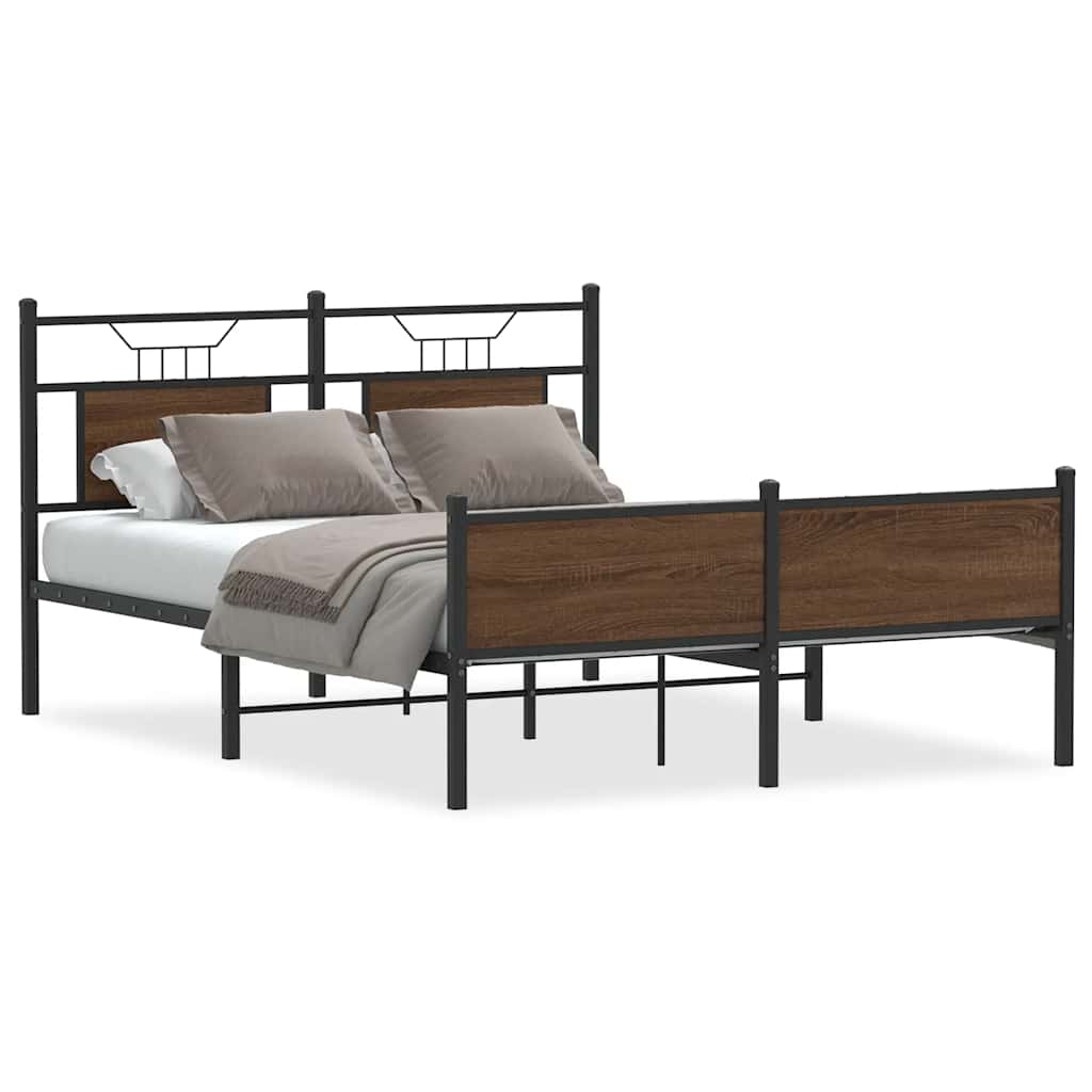 sengeramme 140x190 cm uden madras konstrueret træ brunt eg