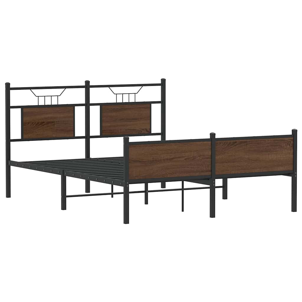 sengeramme 140x190 cm uden madras konstrueret træ brunt eg