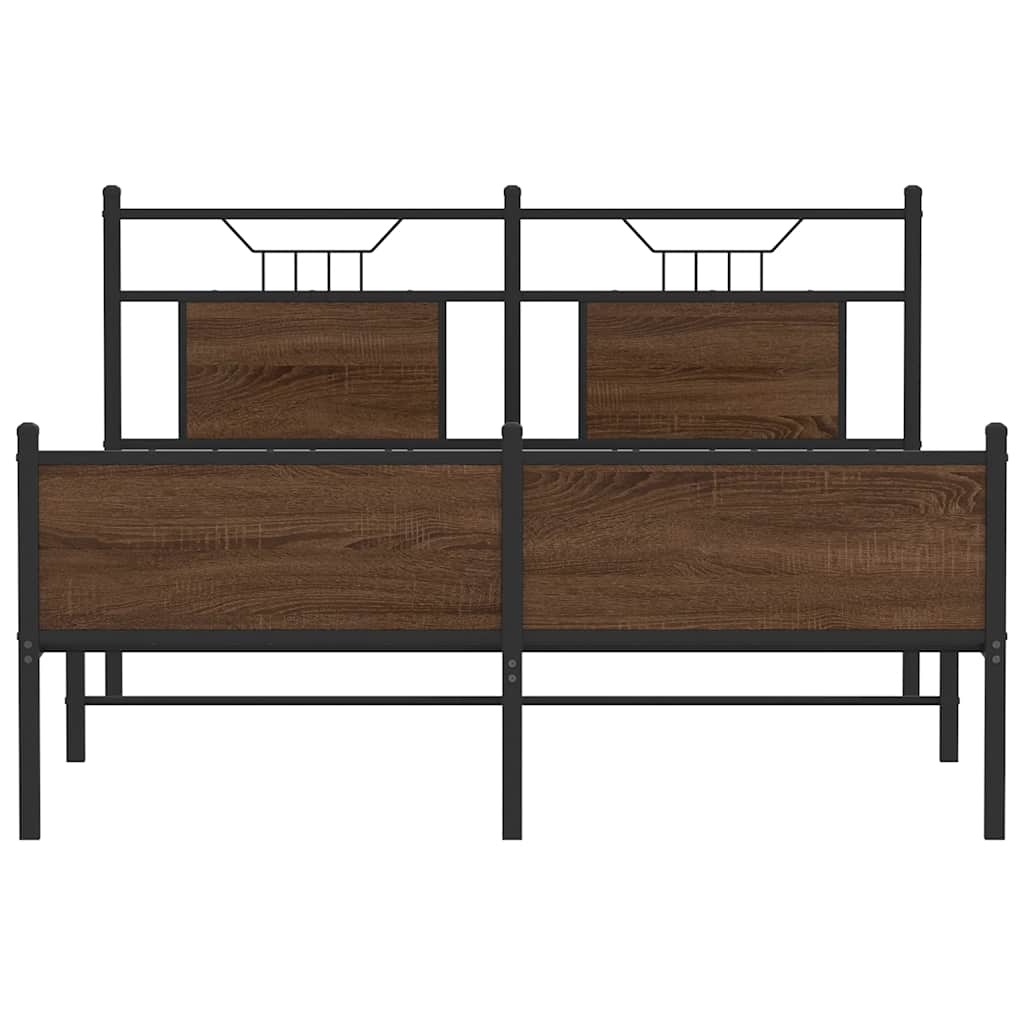 sengeramme 140x190 cm uden madras konstrueret træ brunt eg